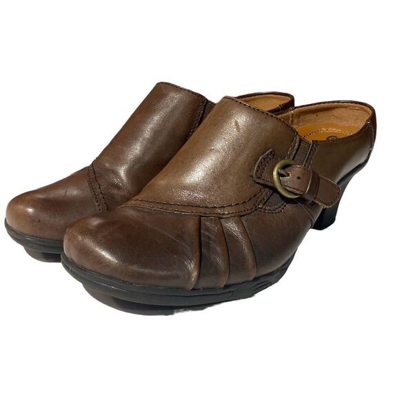 Earth Spirit Classics Leather Comfort Slip On Brown Booties Women's Size 7.5 - Picture 1 of 13